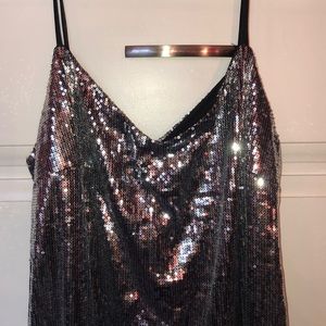 Silver Sequin Party Dress